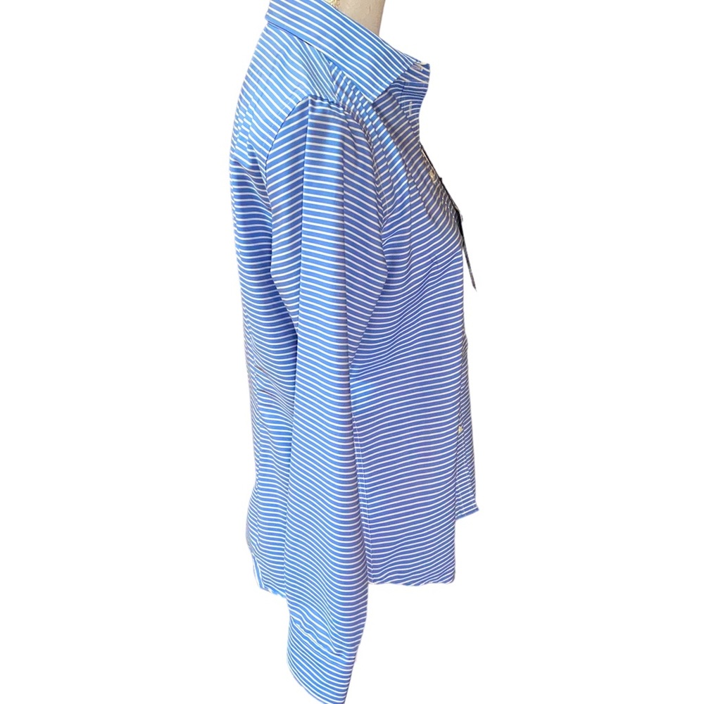 CHAPS no iron button down shirt, petite medium, slimming fit, striped (NWT) - Picture 5 of 15
